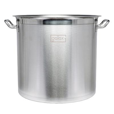 China Sustainable Bottom Stock Pot Good Quality 3ply Stainless Steel Elegant Soup Pot For Induction Cooker for sale