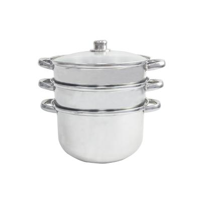 China Sustainable Household Stainless Steel Steamer Vegetable And Seafood Steamer Tempered Glass Pot for sale