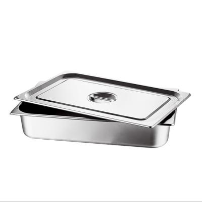 China Stainless Steel Stocked Rectangular Butter Dishes Butter Tray Food Container GN Casserole Dish for sale