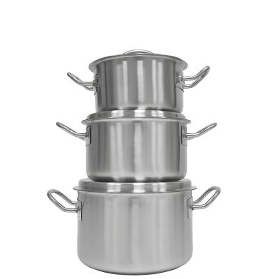 China Sustainable High Quality Stainless Steel Soup Pot With Lid Milk Sauce Pasta Noodle Soup Serving Pots for sale