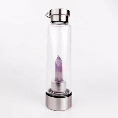 China Viable Custom Wellness Diamond Drinking Tea Infuser Water Natural Bottle with Crystal Wands for sale