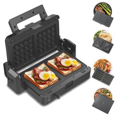 China Easily Cleaned Hot-selling Home Breakfast Toast Waffle Machine Flat Frying Bakeware Roasting 4 in 1 Multi-Function Non-Stick Sandwich Maker for sale