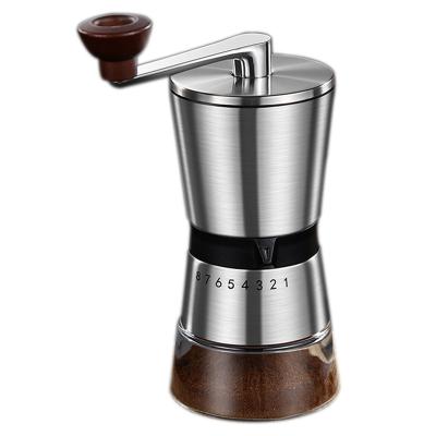 China Manual Coffee Bean Machine Hand Crank Rough Arrangements Mini Portable Stainless Steel Adjustable Easy Espresso Coffee Grinder for sale