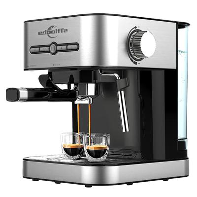 China Coffee Maker Machine 15bar Stainless Steel Rim Hole Coffee Double Outlet with Automatic Pressure Relieving Commercial and Home Use Espresso Machine for sale