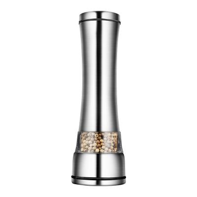 China Outdoor Kitchen Seasoning Adjustable Manual Fine Grinder Stainless Steel Glass Pepper Sea Salt Coarse Grinder for sale