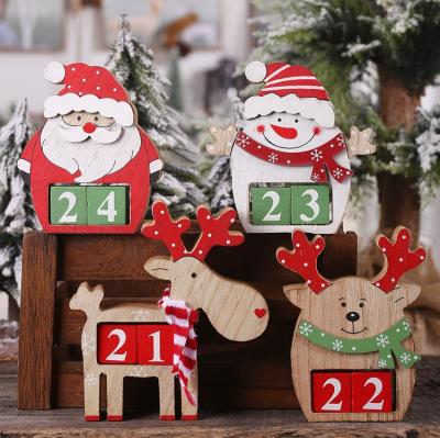 China Wooden Christamas Home Decoration Craft Christmas Decoration Supplies Christmas Advent Calendar Wood for sale