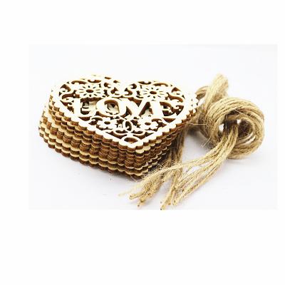 China Europe Valentine's Day Laser Cut Love Shape Pendant With Hemp Rope for sale