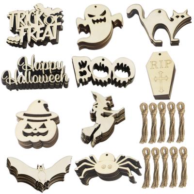 China Folk Art Wholesale Laser Cutting DIY Wooden Sets for Halloween Decorations for sale