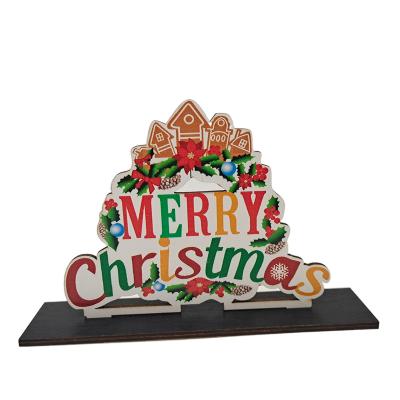 China Eco-friendly Wholesale Simple Wooden New Christmas Side Table Ornaments for sale