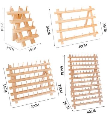 China China Solid Wood Yarn Rack 60 Spool, Folding Yarn Rack, Wax Yarn Shuttle Storage Rack for sale