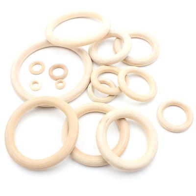 China China High Quality Natural Beech Wood Round Rings For Craft Decoration Baby Teether for sale