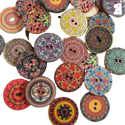 China Durable Mixed 100 Pieces Vintage Wooden Buttons For Clothes DIY Buttons Clothing Decorative Craft Sewing Tools for sale