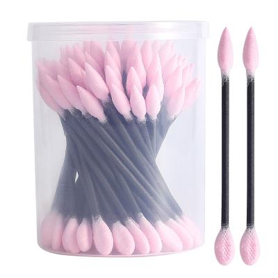 China High Quality Customized Bamboo Stick Label PP Box Tube Pink Color Header Cotton Buds Point Boat Tips Non-Toxic Cotton Swabs Ear Cleaning for sale