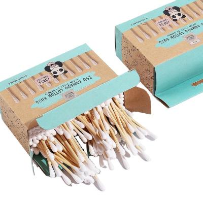 China Universal Disposable Cotton Swab Cotton Swab Tools Different Sizes Eco-friendly Plastic Free Bamboo Cotton Earbuds Disposable Buds for sale