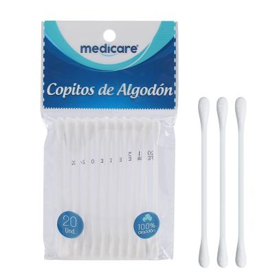 China medical cleaning & Cosmetic Remover Stick Cotton Buds Wholesale High Quality Disposable Bud 2.5mm*75mm 20g/100pcs Plastic Microsoft Suction Card Points Swabs Q-tips for sale