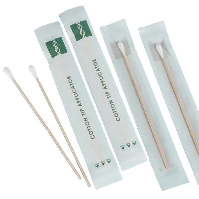 China Healthy Cotton Earbuds Sticks Dabs Environment Friendly Bamboo Pure Cotton 15cm Bud Cleaning 100% Cotton Single Head/Wooden Stick for sale