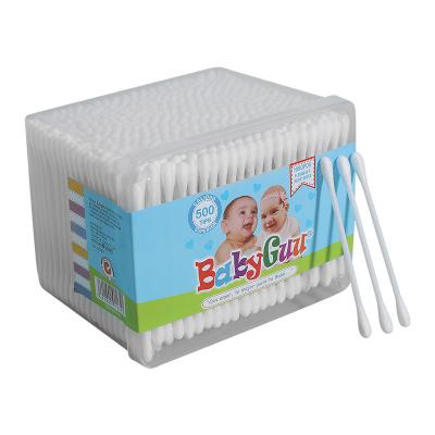 China Hot Selling Plastic Co Multifunctional Plastic Stick Cheap Friendly Double Head Disposable Stick Cotton Pad 500 Pcs for sale