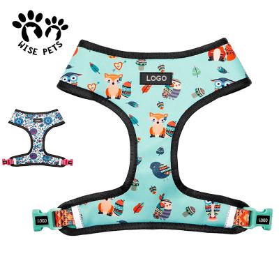 China Personalized Adjustable Dog Vest Printed Personalized Pet Accessories Dog Harness Custom Logo for sale