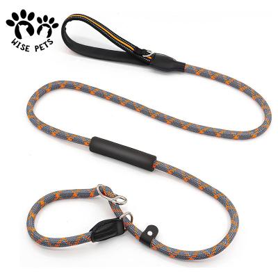 China Two Handle Dog Leash Dog Leash Dog Leash Heavy Duty Traffic Climbing Heavy Duty Reflective Nylon Nylon Lead 2 In One Dog Leash With Carabiner for sale