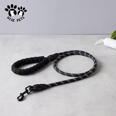 China Durable Thoughtful Mountaineering Rope Lead Customized Round Thoughtful Braided Nylon Dog Pet Leash With Padded Handle for sale