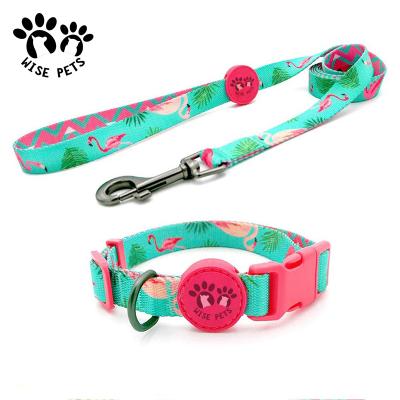 China Viable Supplier Perro Gold Neckerchief Printed Dog Collar Supplies Dog Accessories Products Walking Retractable Pet Collar for sale