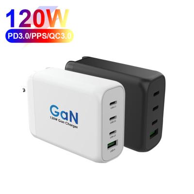 China 120W Mobile Phone Charging Palladium QC3.0 4 Ports Palladium QC3.0 4 Ports Palladium QC3.0 4 Ports GaN Charger USB C USB Adapter Fast Rapid GaN Adapter Charger for sale