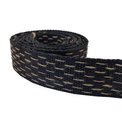 China High Tenacity Recycled Knit Webbing 50mm Wide Linen Webbing Jute Webbing Tape for sale