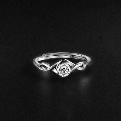 China Geometric Moissanite s925 Sterling Silver Ring for sale