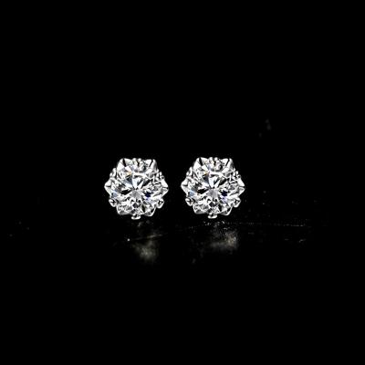 China Hot Geometric Ladies Style Stud Earrings s925 Silver Moissanite Snowflake Stud Earrings for sale