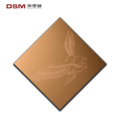 China Decorative PVC Wall Panel Decorative Panel 304copper Etched Stainless Steel Sheet Wall Panel for sale