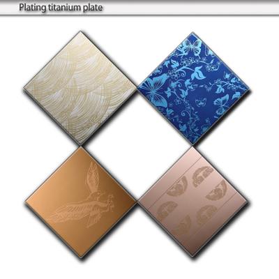 China Colored Decorative Etching Finish Stainless Steel Decorating Sheet Dish Mirror for sale