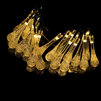 China MODERN Fairy Tale Water Drop Crystal Holiday Party Solar Outdoor String Lights for sale