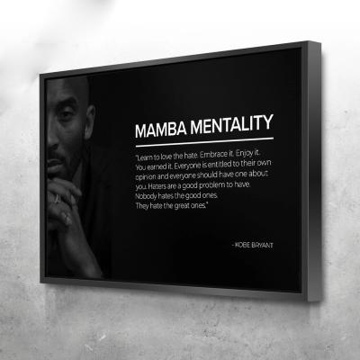 China Modern Kobe Bryant Print Mamba Mentality Gym Room Decor Sports Picture Motivational Quote Art Poster for sale