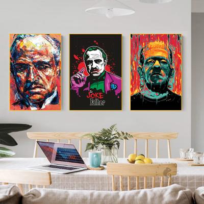 China Modern Godfather Movies TV Portrait Painting On Canvas Modern Artwork Poster For Living Room Prints for sale