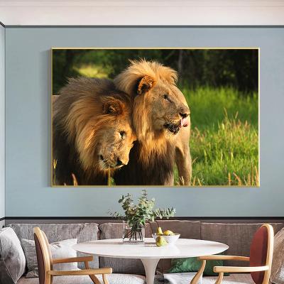 China Lion Family Bedroom Room Painting Decoration Color Printing Wall Art Poster Modern Animal Canvas for sale