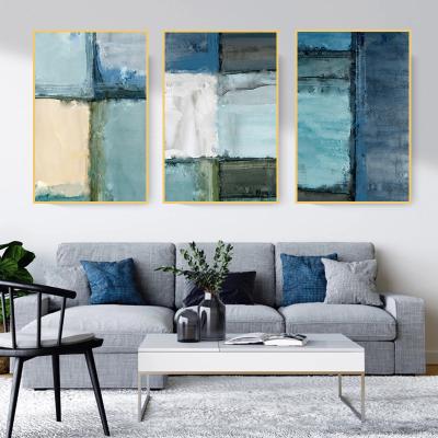 China Modern Nordic Minimalist Decor Abstract Gradient Graffiti Poster Painting Blue Wall Art Canvas Pictures For Cuadros Home Decoration for sale