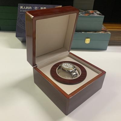 China Wholesale Wood Eco-friendly Custom Logo Single Watch Storage Box Vintage Piano Watch Box for sale