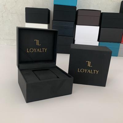 China Custom High Quality Glossy Private Case Eco-friendly Logo Wood Luxury Watch Packaging Box Lacquer Watch Box Gift Storage Box for sale