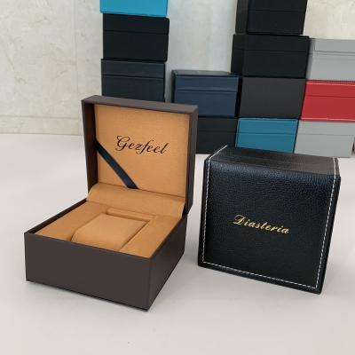 China Donguan Logo Ladies Eco-friendly Wholesale Custom Men Watch Case High End Leather Gift Box Watch Storage Box for sale