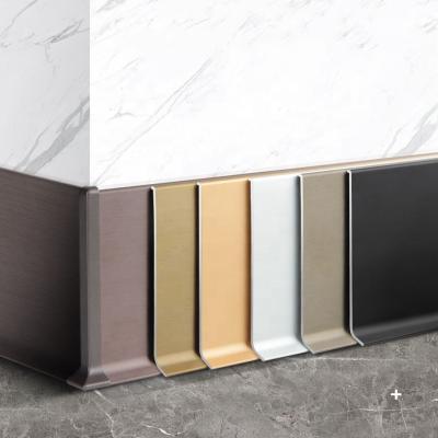 China Economical Easy Install Decorative Wall Skirting Board Extrusion Kitchen Floor Skirting Board Aluminum Metal for sale