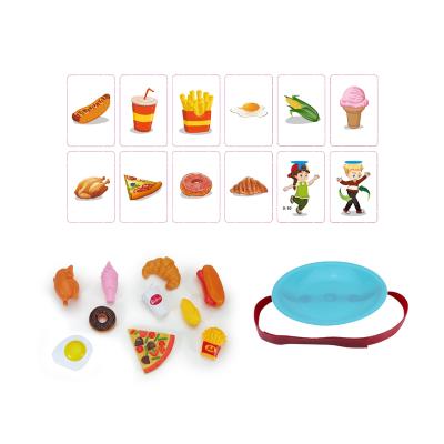 China Waiter Game Kids Play Toy Kitchen Pretend Plastic Food Model Game Toys Set For Children for sale