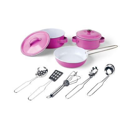 China Cooking Set Stainless Pretend Play Cooking Stainless Steel Kids Kitchen Play Set Toy For Sale for sale