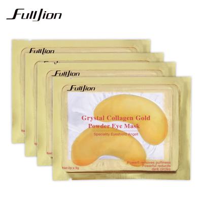 China Anti-Puffiness Fulljion Skin Care Products Korean Beauty Collagen Powder 24K Gold Crystal Eye Mask for sale