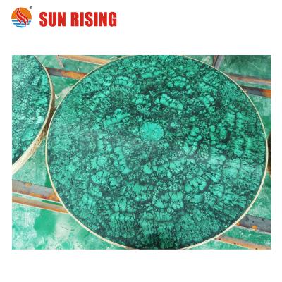 China Modern Unique Green Malachite Gemstone For Bar Table for sale