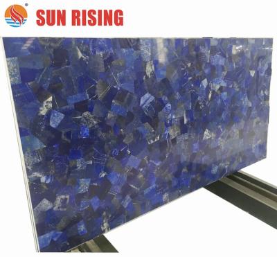 China China Countertops Blue Lapis Lazuli Gemstone Slab Blue Semi-precious Stone Slab for sale