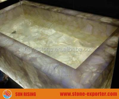 China Semi precious stone Crystal Stone Bathtub for sale