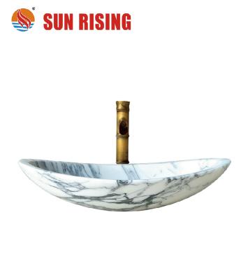 China Easy Clean Wash Basin Customized Natural Marble Stone Wash Basin For Bathroom Decoration for sale