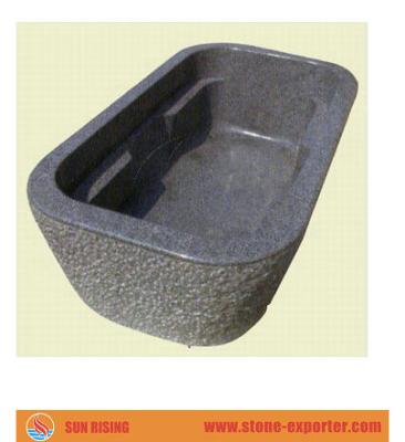 China Gray Basalt Modern Dark Bathtub for sale