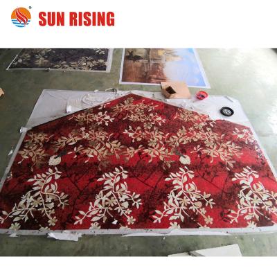 China Europe Popular Red Leaf Mosaic Flower Patterns Glass Mosaics For Wall Decoration for sale