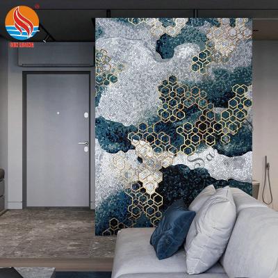 China Modern Glass Mosaic Abstract Picture For Wall Decoration for sale